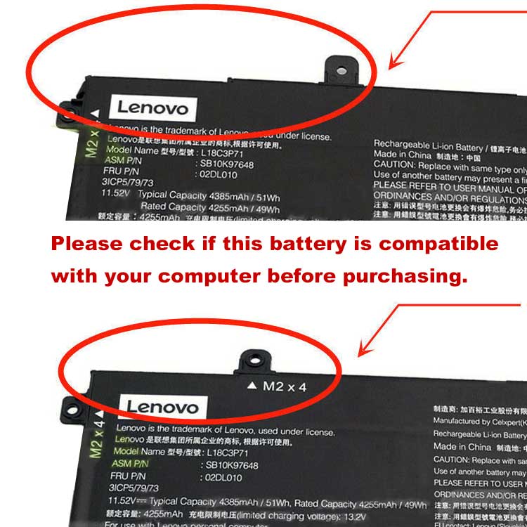 Lenovo ThinkPad T14 1st Gen serie. batería