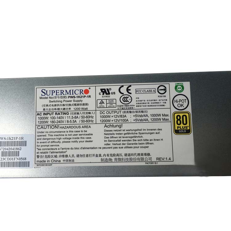 SUPERMICRO PWS-1K21P-1R 